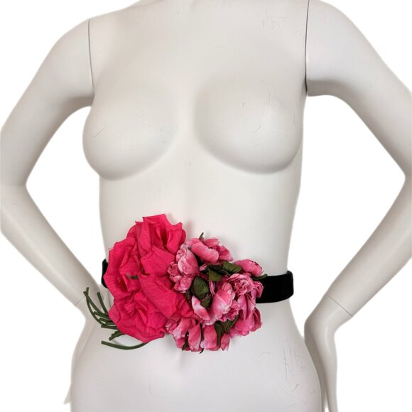 flawless in box dolce and gabbana pink oversized flower floral belt